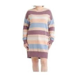 Andree by Unit Sweater Dress Size M Color Block Natural Striped Oversized